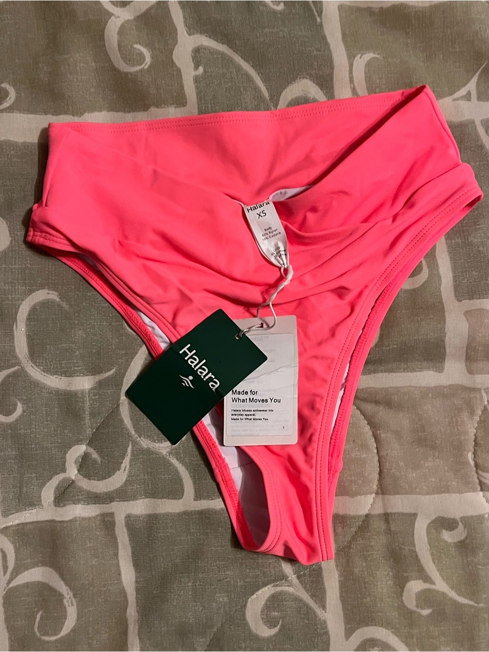 Women’s HALARA Neon Pink High-Cut Bikini Bottom XS NWT